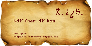 Küfner Ákos névjegykártya